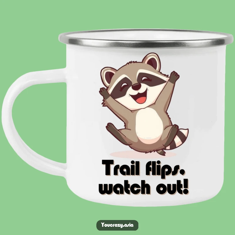 Funny Raccoon Dog Camping Mug - Enjoy Tumbling Sips Outdoors