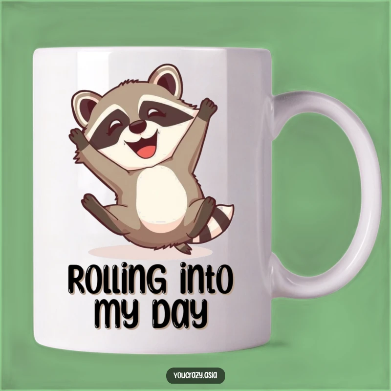 Funny Raccoon Dog Mug - Happy Somersault for a Hilarious Funny Gift