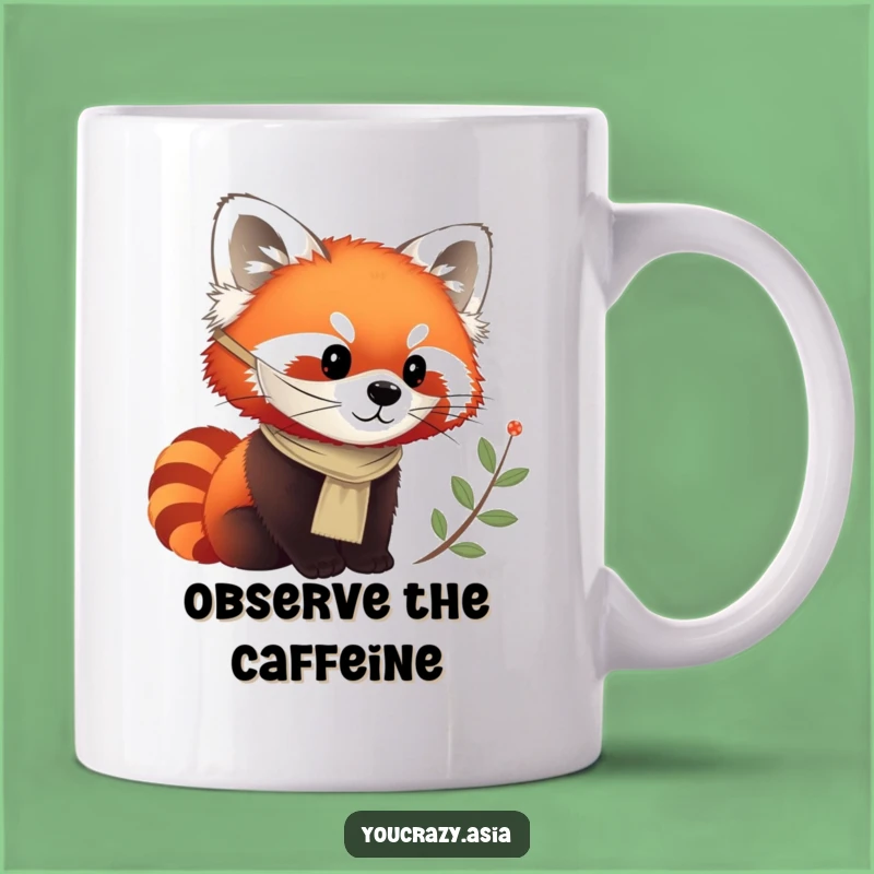 Funny Red Panda Mask Mug - Curious Observer Gift for Wildlife Fans