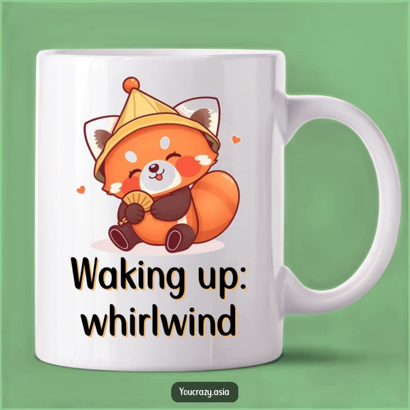 Funny Red Panda Hat Mug - Playful Tumble for an Adorable Funny Gift