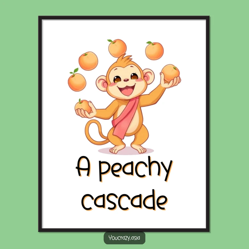 Funny Juggling Monkey Digital Print - Instant Cheerful Juggling for Humorous Decor