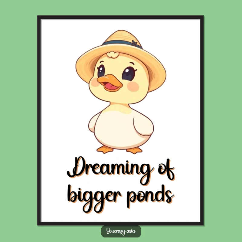 Funny Duck Straw Hat Digital Art: Instant Download & Hilarious Gift!