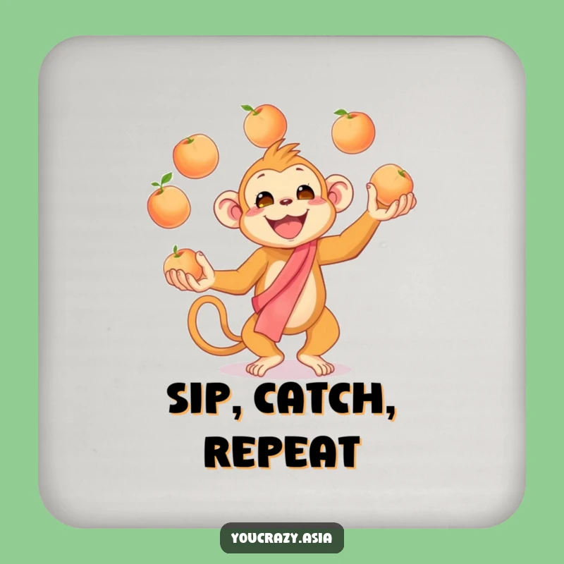 Funny Juggling Monkey Coasters - Protect Surfaces with Enthusiastic Art