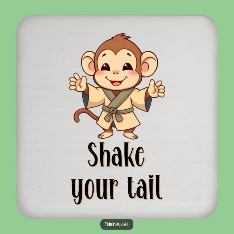 Funny Monkey Jig Coaster - Playful Robe Drink Protector Gift