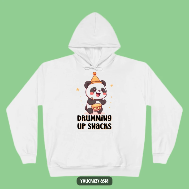 Funny Panda Drumming Hoodie - Cozy Hat Gift for Music Fans