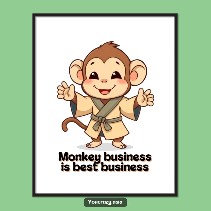 Free Printable Monkey Wall Art: Jigging Robe Humor Downloadable Decor
