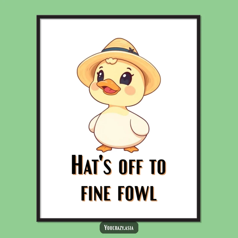 Free Printable Wall Art: Curious Duck Hat Humor for Your Funny Downloadable Decor