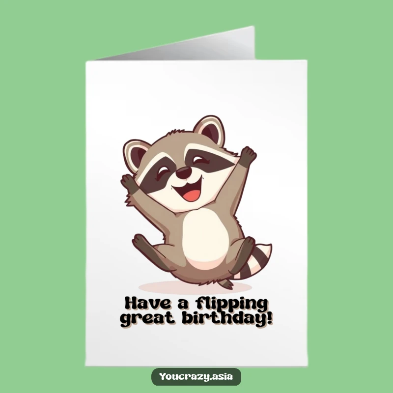 Free Printable Happy Birthday Raccoon Dog Card - Goofy Downloadable Gift for Fun