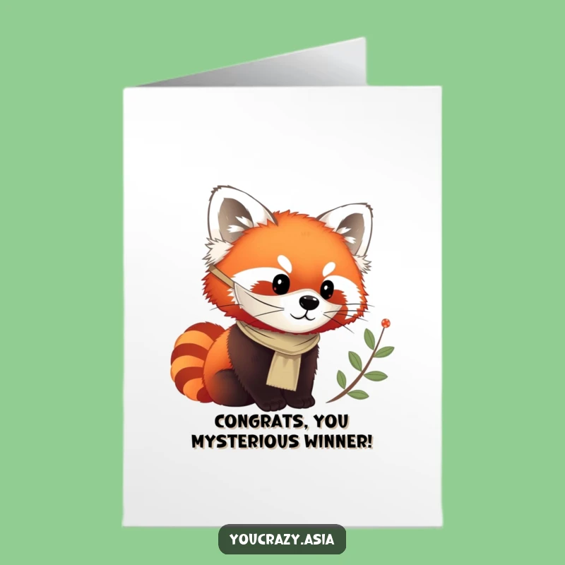Free Printable Red Panda Congrats Card: Masked Observation Downloadable