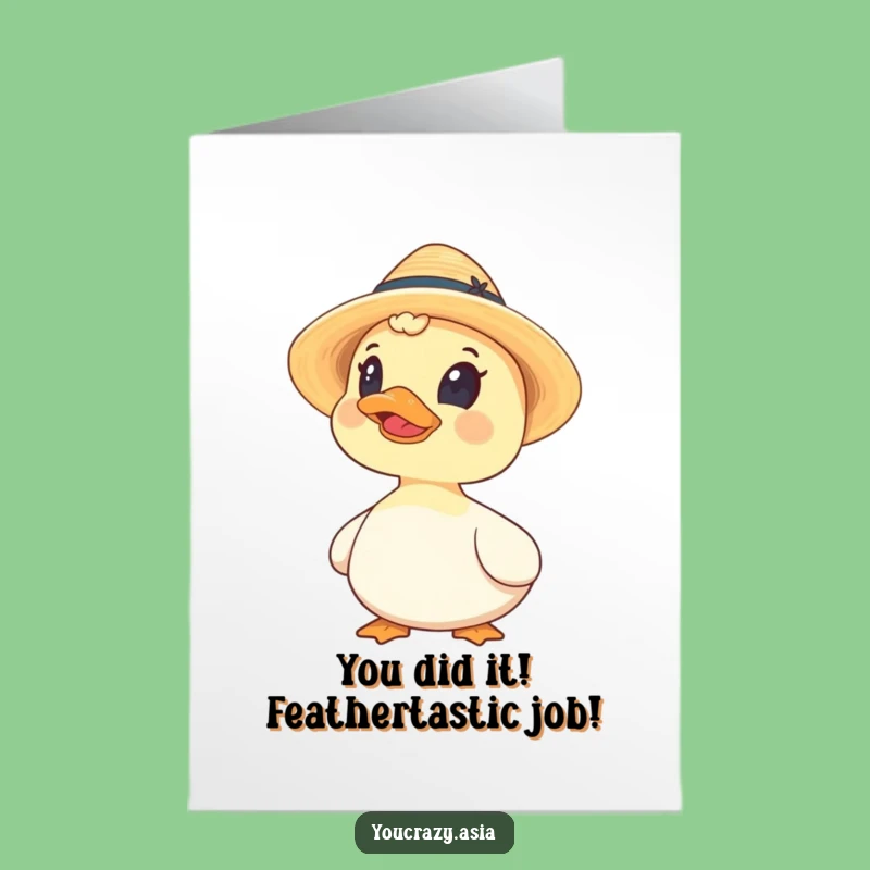 Free Printable Congrats Card: Duck Hat Surprise for a Funny Downloadable Gift