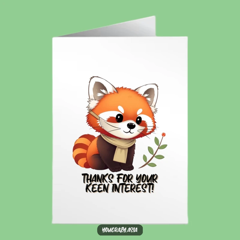 Free Printable Red Panda Thank You Card: Masked Gratitude Downloadable