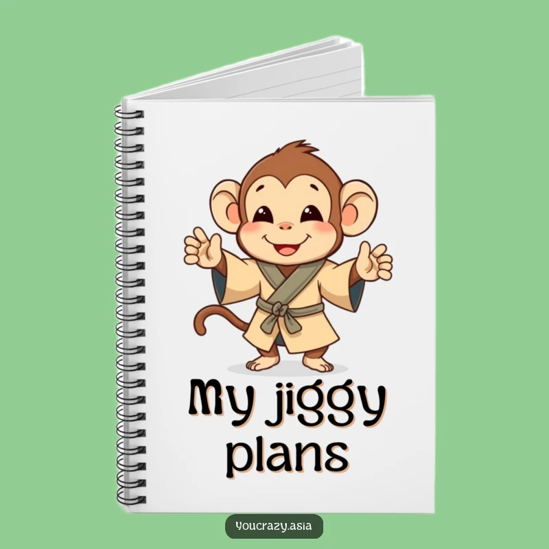 Funny Monkey Jig Notebook - Playful Robe Journal Gift