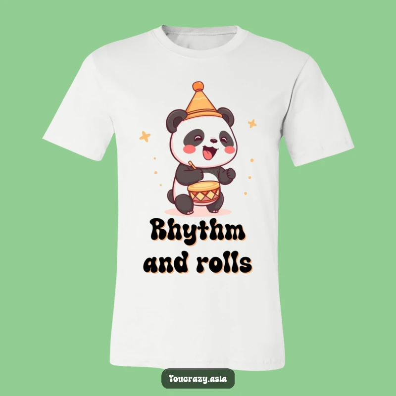 Funny Panda Drumming T-Shirt - Cute Hat Gift for Musicians