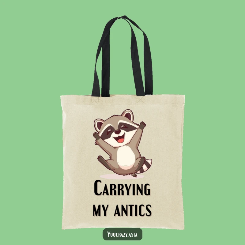 Funny Raccoon Dog Tote Bag - Carry Your Fun with This Tumbling Gift