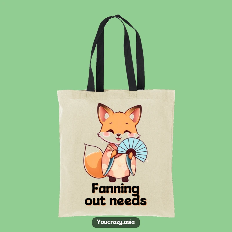 Funny Fox Kimono Fan Tote Bag - Stylish Bag for Everyday