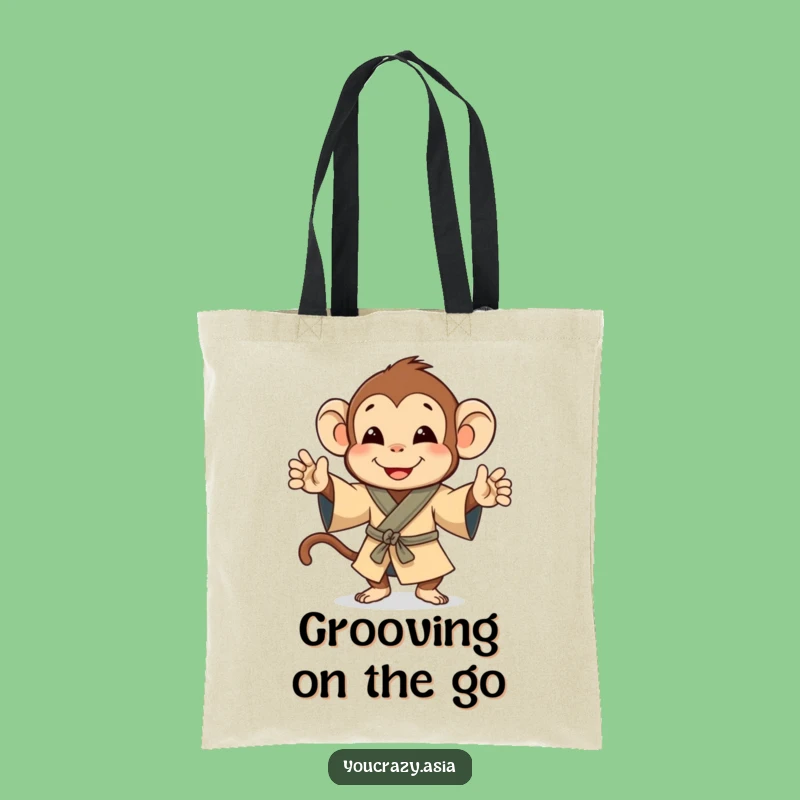 Funny Monkey Jig Tote Bag - Playful Robe Bag for Essentials
